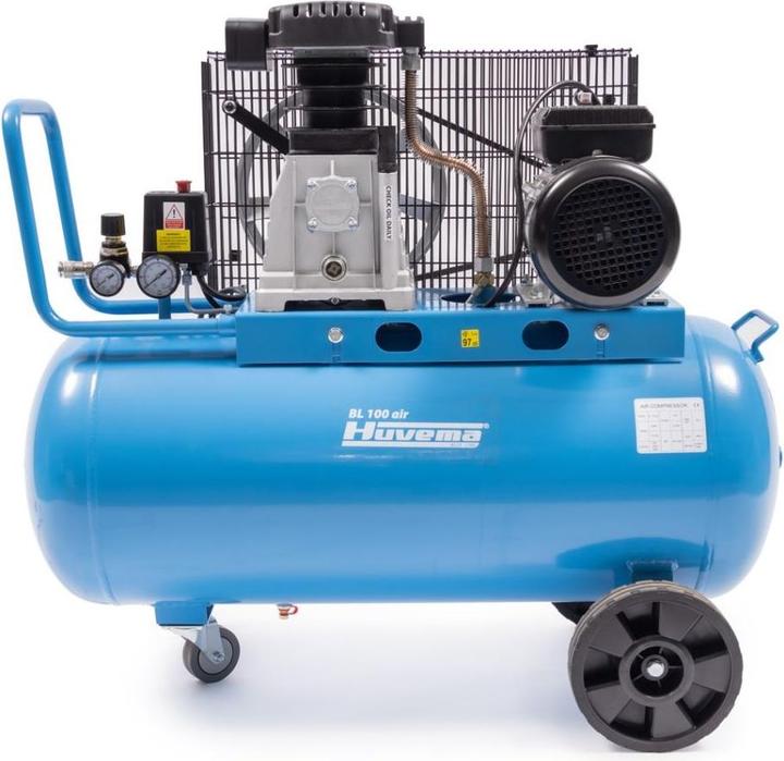 Produktbild Huvema - V-snaar aangedreven oliegesmeerde luchtcompressor 100 liter - BL 100 air (100 l)