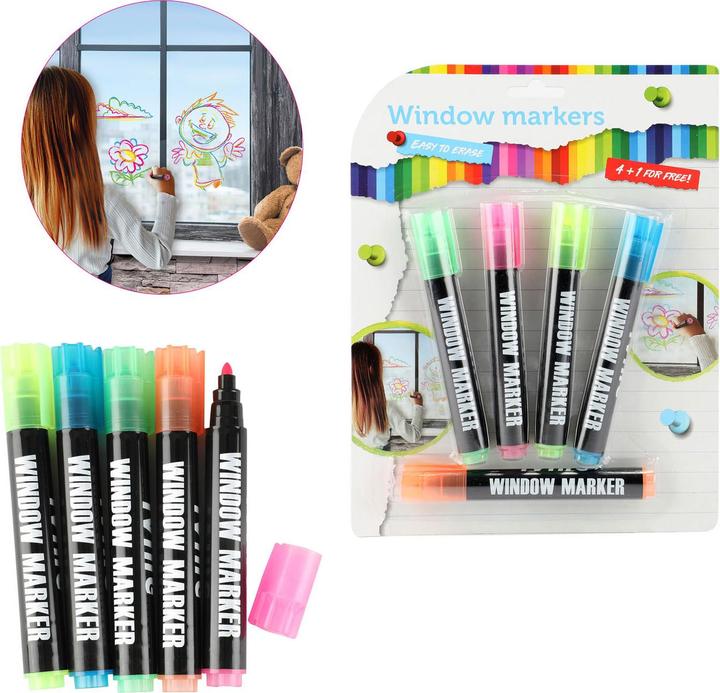 Actual product image Toi-Toys Window pegs, 5 pcs. (Multicoloured, 120 mm, 5 x)