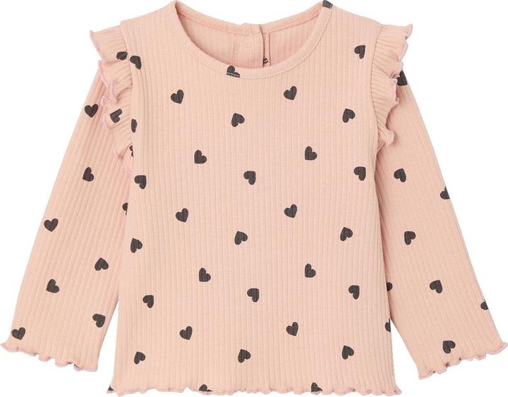 Immagine prodotto Vertbaudet Geripptes Mädchen Baby Shirt mit Volantärmeln, Bio-Baumwolle (80)