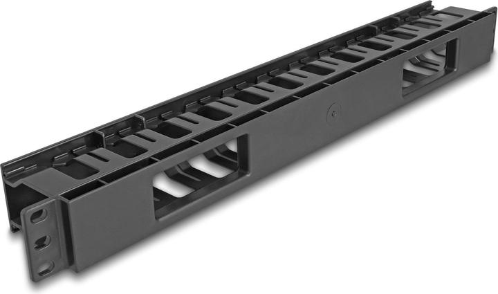 Produktbild Delock 48,30cm (19"") Kabelmanagement Rangierpanel mit 2 Öffnungen 1 HE schwarz