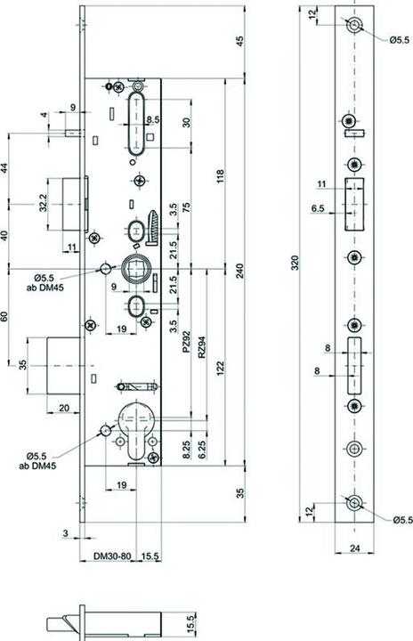 Actual product image MSL Panic mortise locks sFlipLock 14544PE-SV-TF (Mortise lock)