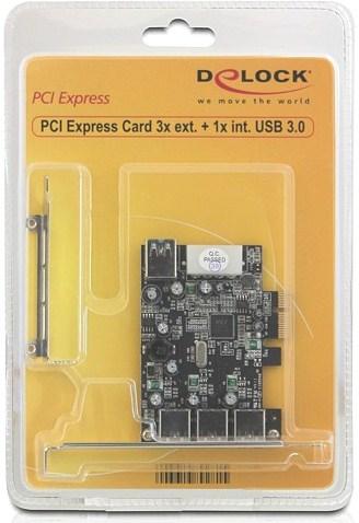 Image du produit Delock Carte PCI-E > 3 x externe + 1 x interne USB 3.0
