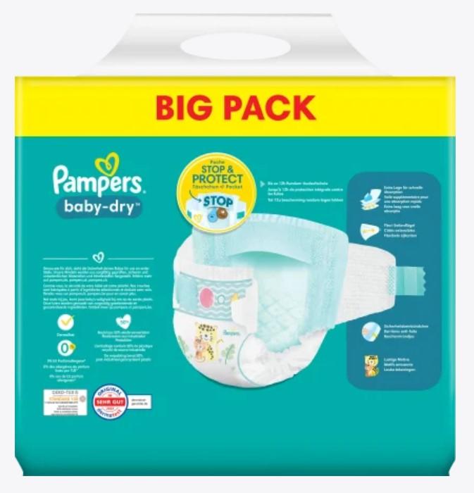 Produktbild Pampers Baby Dry Gr.4 Maxi 9-14kg Big Pack (Gr. 4, Tragepack, 70 Stück)