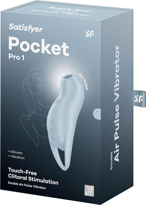 Actual product image Satisfyer Pocket Pro 1 Clitoris Stimulator Light Blue