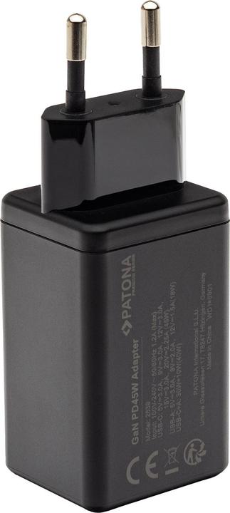 Produktbild Patona GAN PD 45W USB-C + A Black (45 W)