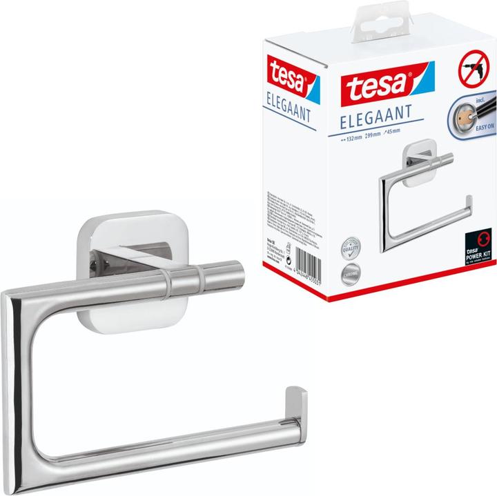 Actual product image tesa ELEGAANT toilet roll holder incl. adhesive solution without drilling