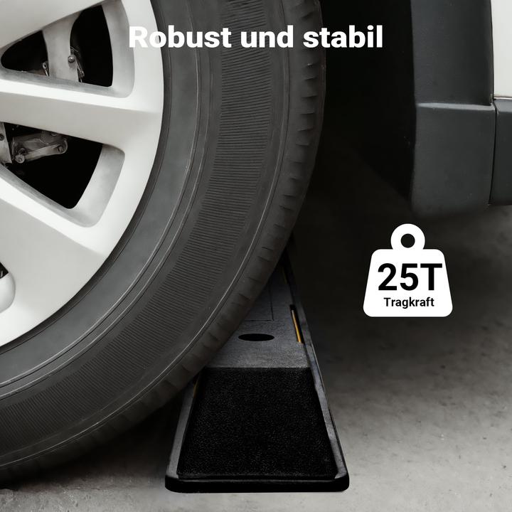 Produktbild Wiltec Radstopper 165x16x10cm Einparkhilfe Gummi Anfahrschutz Parkhilfe Garage