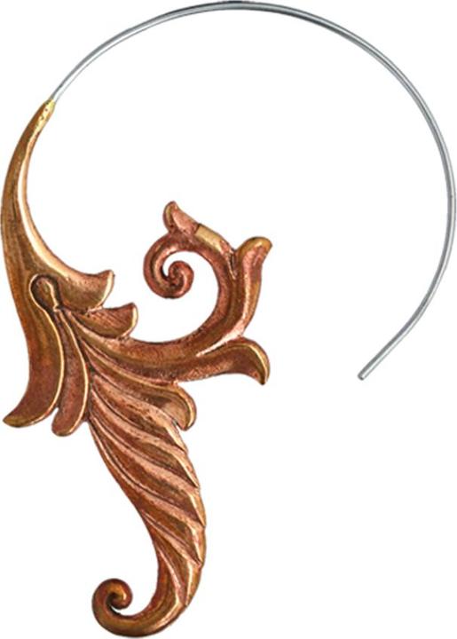 Star Piercing Ohrgewicht Spirale rosegold Feder Antik (ohne Messing, Bronze, Chirurgenstahl 316L)