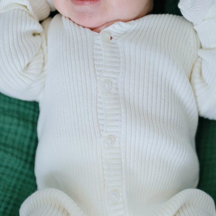 Actual product image Zero.99 Newborn Set 5 pcs. - Blanket, Buttoned Sleepsuit, Scratch Mitts, Booties, Hat, Cream (50, 56, 62, 68)