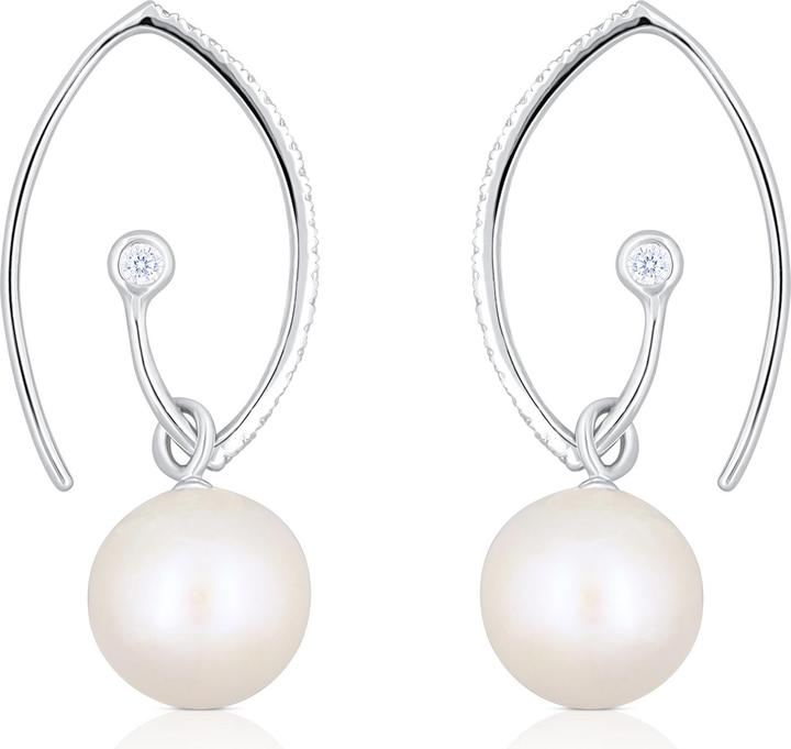 Produktbild Muau Earrings silver 925 freshwater pearl 10.5-11mm zirconia (Silber 925)
