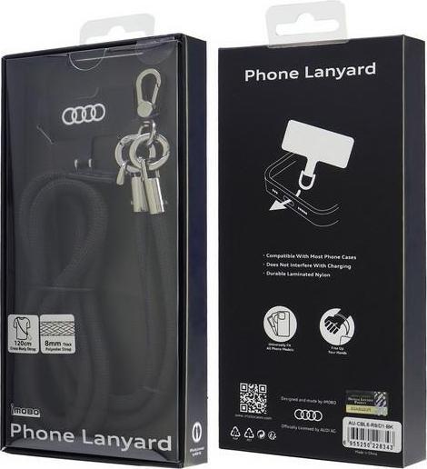 Actual product image Audi uniwersalna smycz do telefonu 120cm 8mm crossbody czarny/black AU-CBL8-R8/D1-BK
