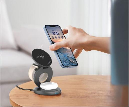 Produktbild LMP Twist 3-in-1,wireless charging station iPhone (15 W)