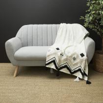Image du produit Home Deco Factory jete de canape ethnique tufte noir 130x150cm (130 x 150 cm)