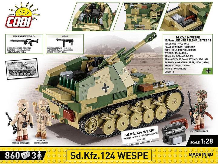 Produktbild Cobi 855 PCS HC WWII 2598 SD.KFZ.124 WESPE EXECUTIVE EDITION