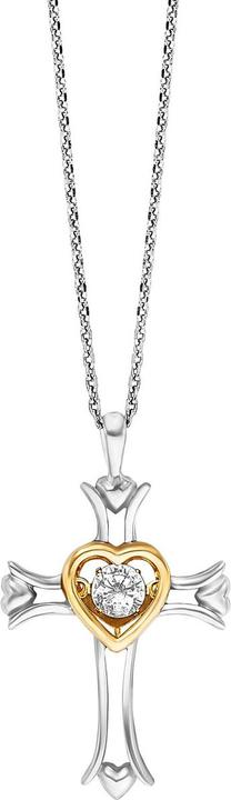 Julie Julsen Dancing Stone Kreuz Halskette (Silber 925, 42 cm)