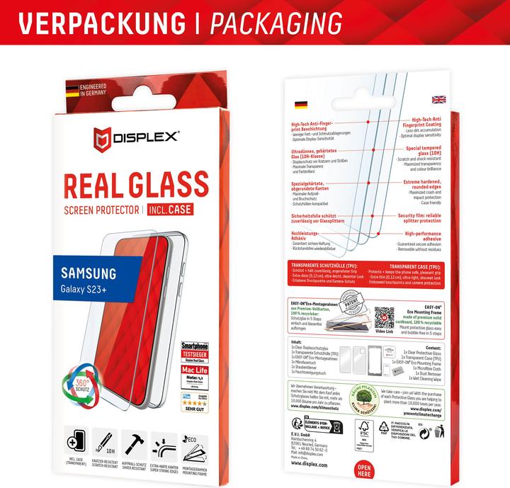 Actual product image Displex Real Glass, 2D Panzerglas + Handyhülle (1 Piece, Google Pixel 7a)