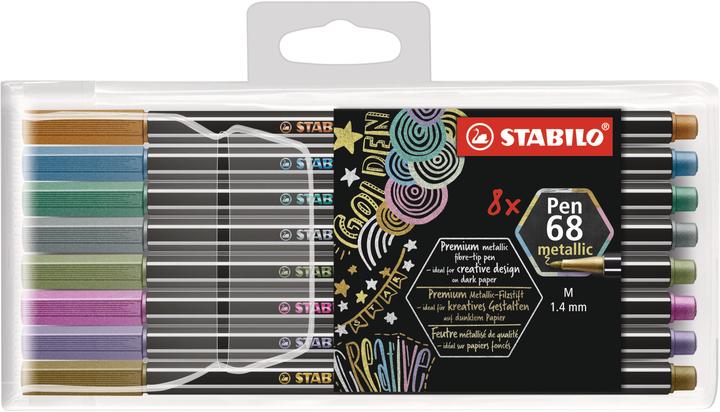 STABILO Pen 68 Premium Metallic-Filzstift (Sortiert, 8 x)