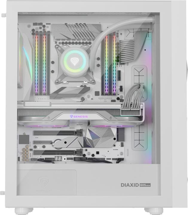 Actual product image Genesis Obudowa Diaxid 605 ARGB biała (NPC-2173) (mATX, ATX, Mini-ATX)