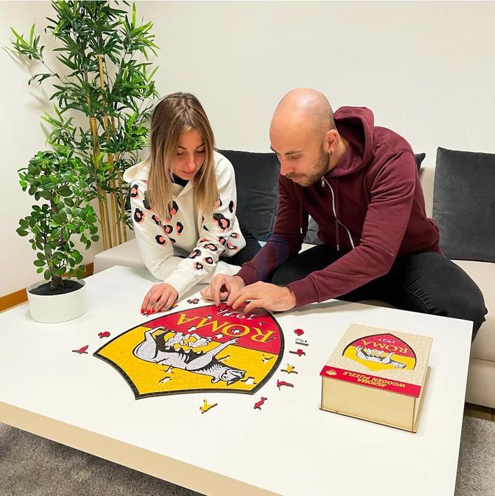 Actual product image Iconic AS Roma - Logo - Wooden Puzzle Size S (150 pieces) (150 pieces)