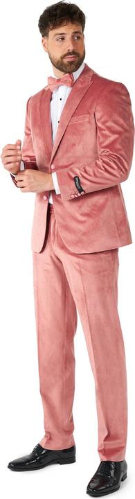 OppoSuits Vintage Pink Velvet Deluxe Samtanzug