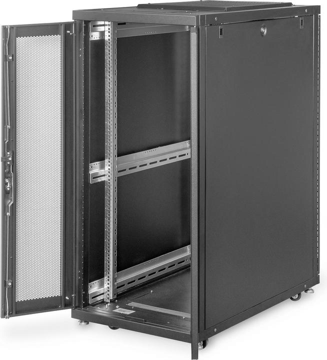 Actual product image Digitus Server rack 48,3cm 19inch 26U black H1338mm W600mm D1000mm with Plexi glass door incl. 28xMonta... (26 RU, 19 inch rack)