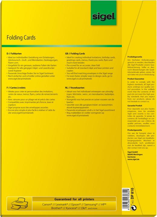 Immagine prodotto Sigel Carte pieghevoli (A4, 185 g/m², 50 x)