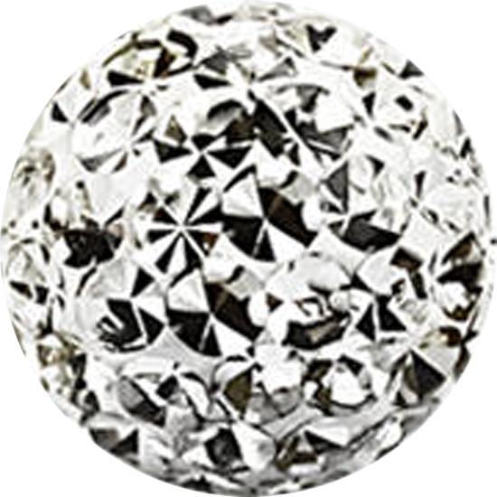 Star Piercing Micro Kristall Kugel silber Epoxy Schutzschicht (ohne Messing, Chirurgenstahl 316L)