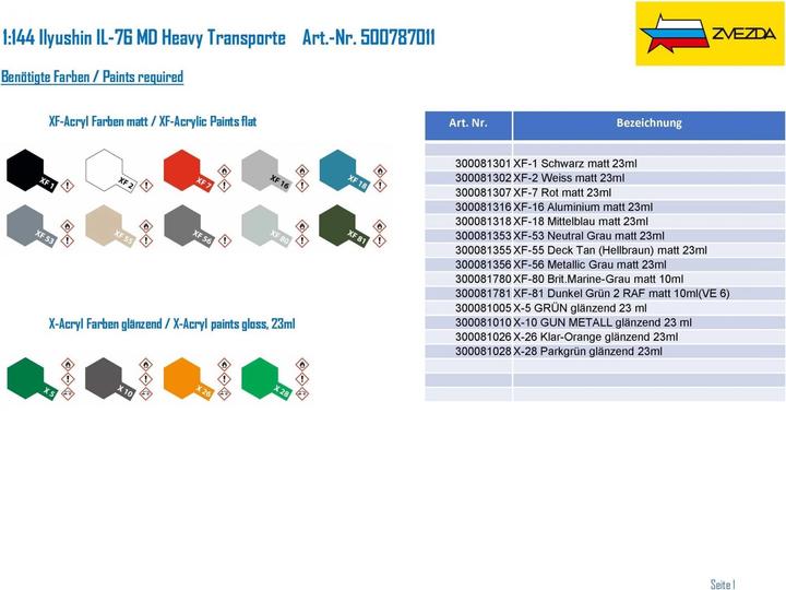 Actual product image Carson 1:144 Ilyushin IL-76 MD Heavy transports