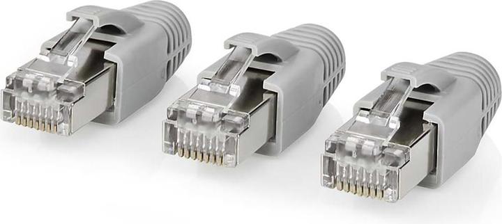 Actual product image Nedis CCBW89370GY RJ45 Plug RJ45 Pass Through Fixed/Stranded FTP CAT6 Straight Gold Plated 10 pcs. (F/UTP, CAT6, 10 m)