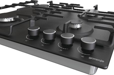Actual product image Gorenje G642AB raised Black Built-in Gas 4 zone(s)