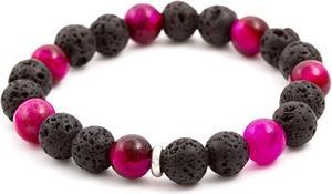 Beneto Beaded bracelet made of tiger eye and lava stone MINK20 / 17