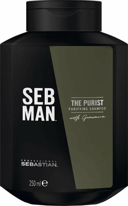 Actual product image Sebastian SEBMAN The Purist Men's Shampoo Purifying Dry Hair and Normal or Oily Hair 250ml (250 ml, Liquid shampoo)