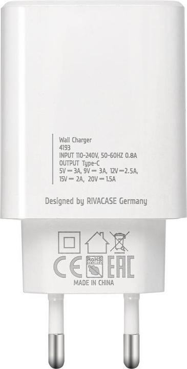 Image du produit Rivacase MOBILE CHARGER WALL/WHITE PS4193 (30 W)