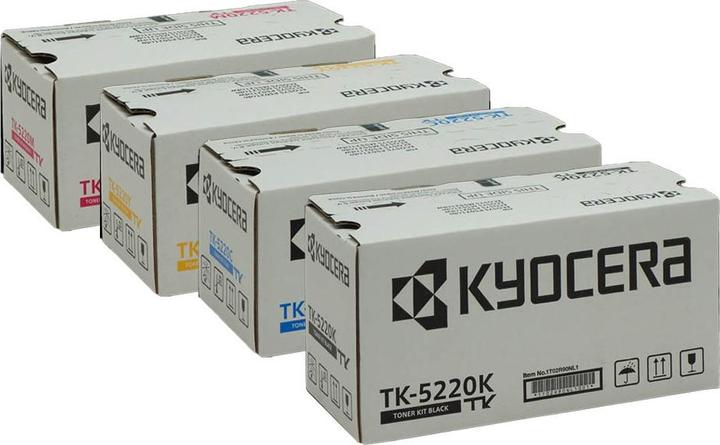 Actual product image Kyocera Original TK-5220 SET with all four colours (M, Y, FC, C)