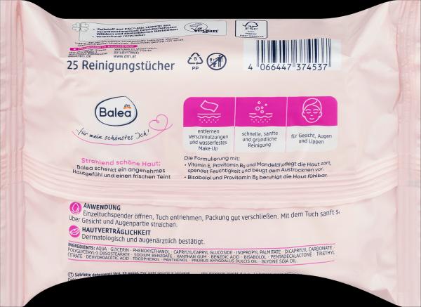 Produktbild dm Balea Reinigungstücher 3in1 (Reinigungstücher, Make-Up Entferner)