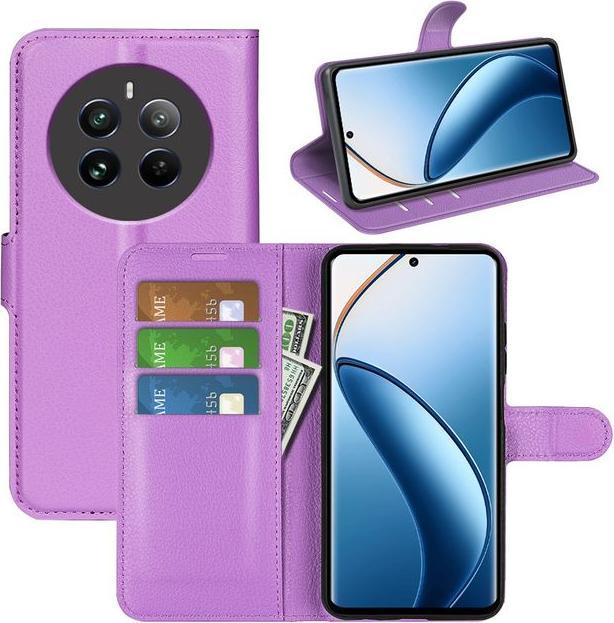 Actual product image MU Classic Litchi Leather Bookcover Series (Realme 12)