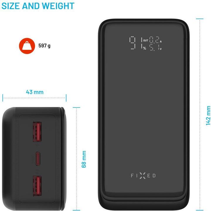 Actual product image Fixed Zen2 30, PD 65W, 30 000 mAh, black (30000 mAh, 65 W)