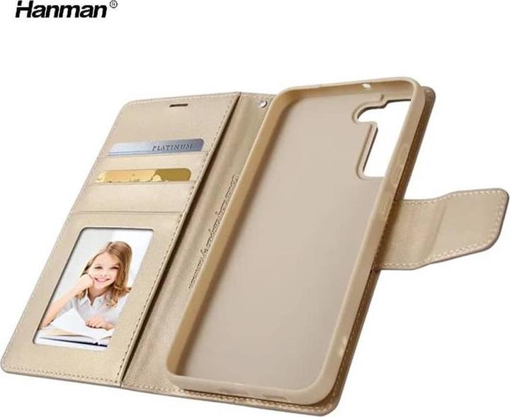 Produktbild Hanman Samsung Galaxy S21 Plus - Mill Flip Case mit 3 Kartenfächern, gold (Samsung Galaxy S21+)