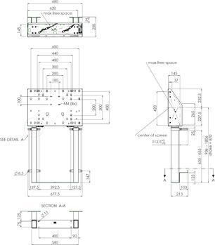 Produktbild SmartMetals Wandlift Bodenmontage /120kg (Wand, 86", 120 kg)