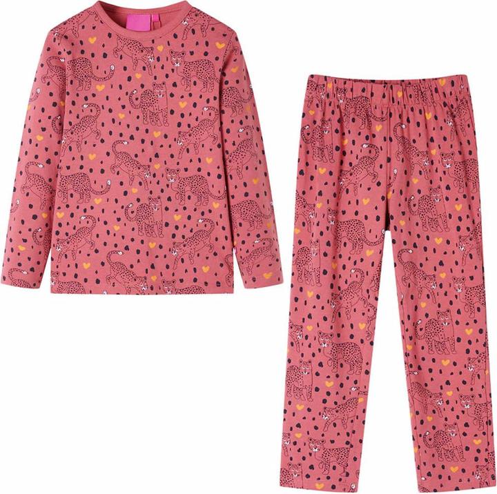 VidaXL Kinderpyjama mit Langen Ärmeln Altrosa 92,Material: 95 (92)