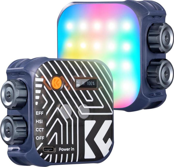 Produktbild K&F Concept RGB LED Video Light, Built-in 2000mA battery (Blue) (Videoleuchte)