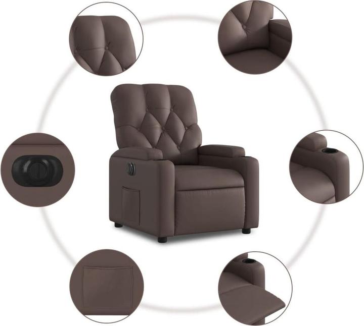 Actual product image VidaXL Recliner armchair reclining armchair armchair electric brown imitation leather