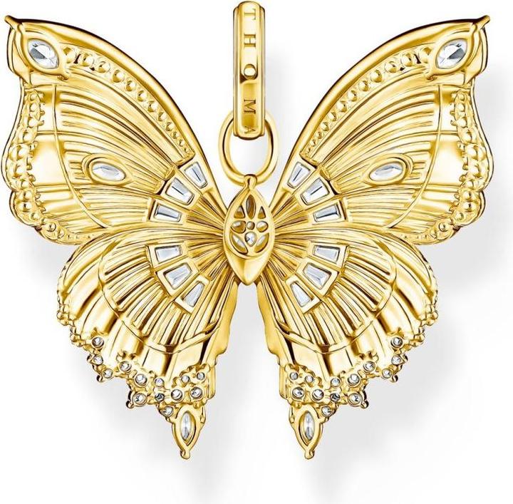 Immagine prodotto Thomas Sabo PE984-414-14 Anhänger butterfly mit Steinen vergoldet Damen (Argento 925)