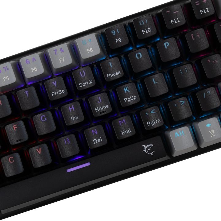 Actual product image White Shark Computer keyboard GK-002111V2 Wakizashi Black-Grey US Red Switches (US, Cable)