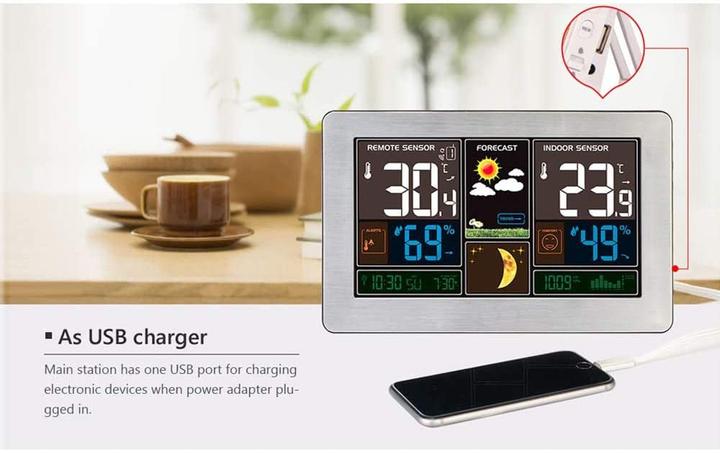 Actual product image Vorrinc Wetterstation mit Funkuhr und Aussensensor