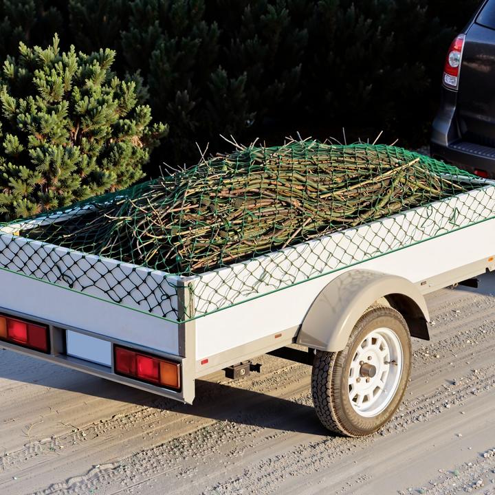 Immagine prodotto Wiltec Rete di fissaggio del carico 5x3m Verde Gabbia per bordi del rimorchio Resistente alle intemperie