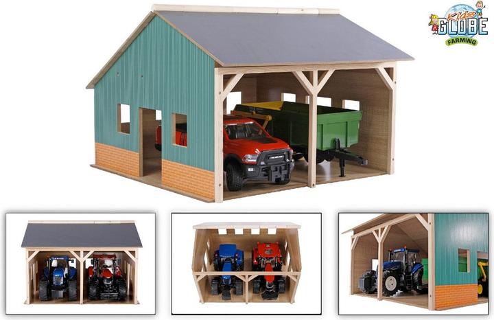 Actual product image Kids Globe Farming Shed for 2 tractors
