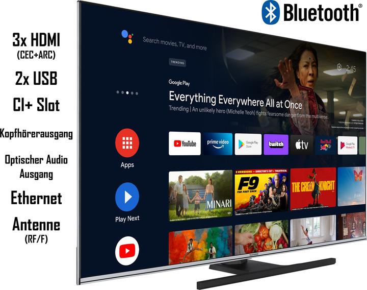 Actual product image Telefunken QU55AN900M (139 cm (55 inch), black, UltraHD/4K, triple tuner, SmartTV, Android operating system) (55", QLED, 4K, 2023)