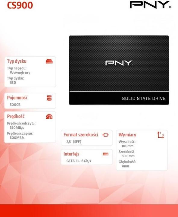 Immagine prodotto PNY CS900 (500 GB, 2.5")