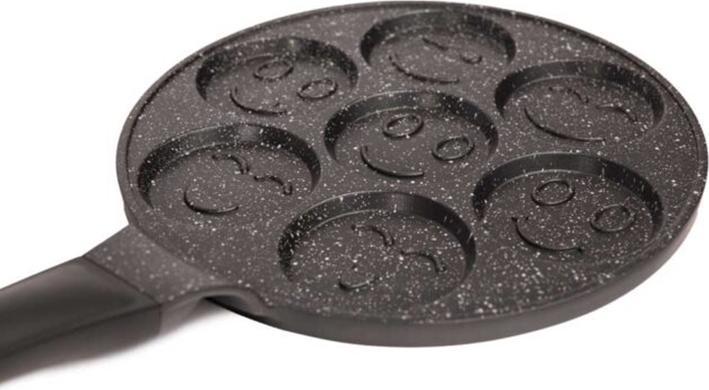 Produktbild JTI Pfannkuchenpfanne mit 7 Löchern - Smiley (26 cm, Pfannenset + Topfset, Aluminiumguss)